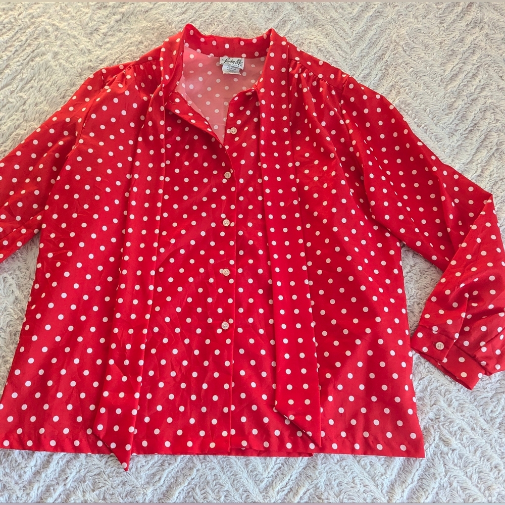 Lucky Me Polka Dot Secretary Blouse